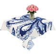 thumbnail image 2 of Navy Blue Octopus Coastal Table Cloth Waterproof Tablecloths, Nautical Summer Beach Ocean Tablecloth Dining Table Cover for Kitchen Party Tabletop Outdoor, Square Tablecloth 54x54 Inch, 2 of 9