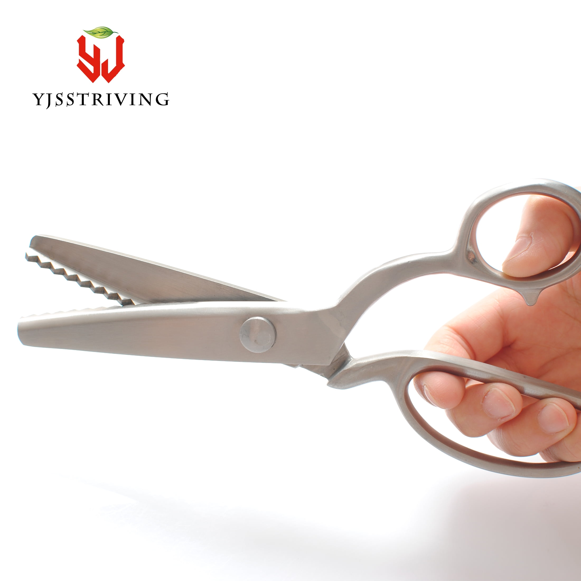 YJSStriving Pinking Shears Scissors for Fabric Heavy Duty Serrated Pinking Shears  Zig Zag Cut Scissors 8 Inch