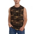 thumbnail image 2 of Lsque Bookshelves Print Men's Cotton Blend Sleeveless Muscle Shirts (S-3XL)- Moisture Wicking, Odor Protection, UPF 30+,3X-Large, 2 of 8