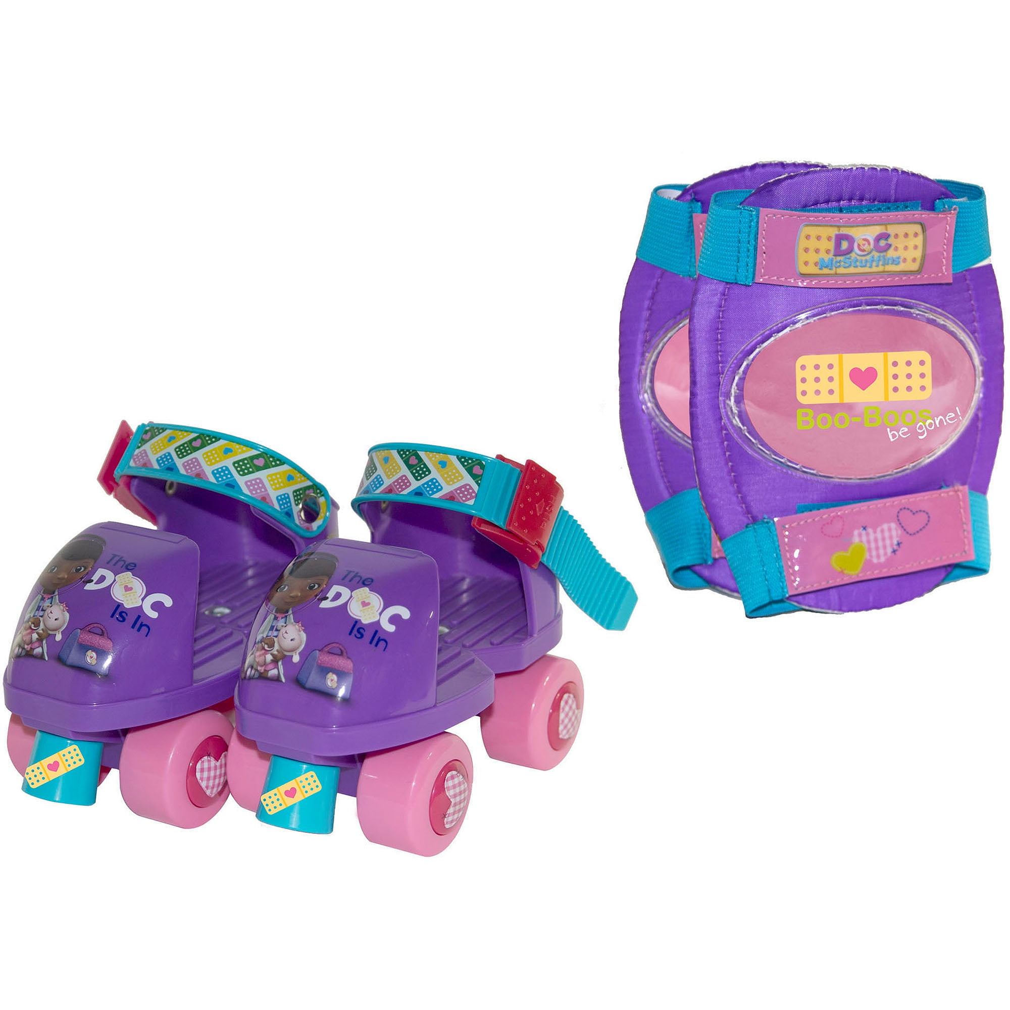 Disney Doc McStuffins Kids' Roller Skates with Knee Pads, Size 612