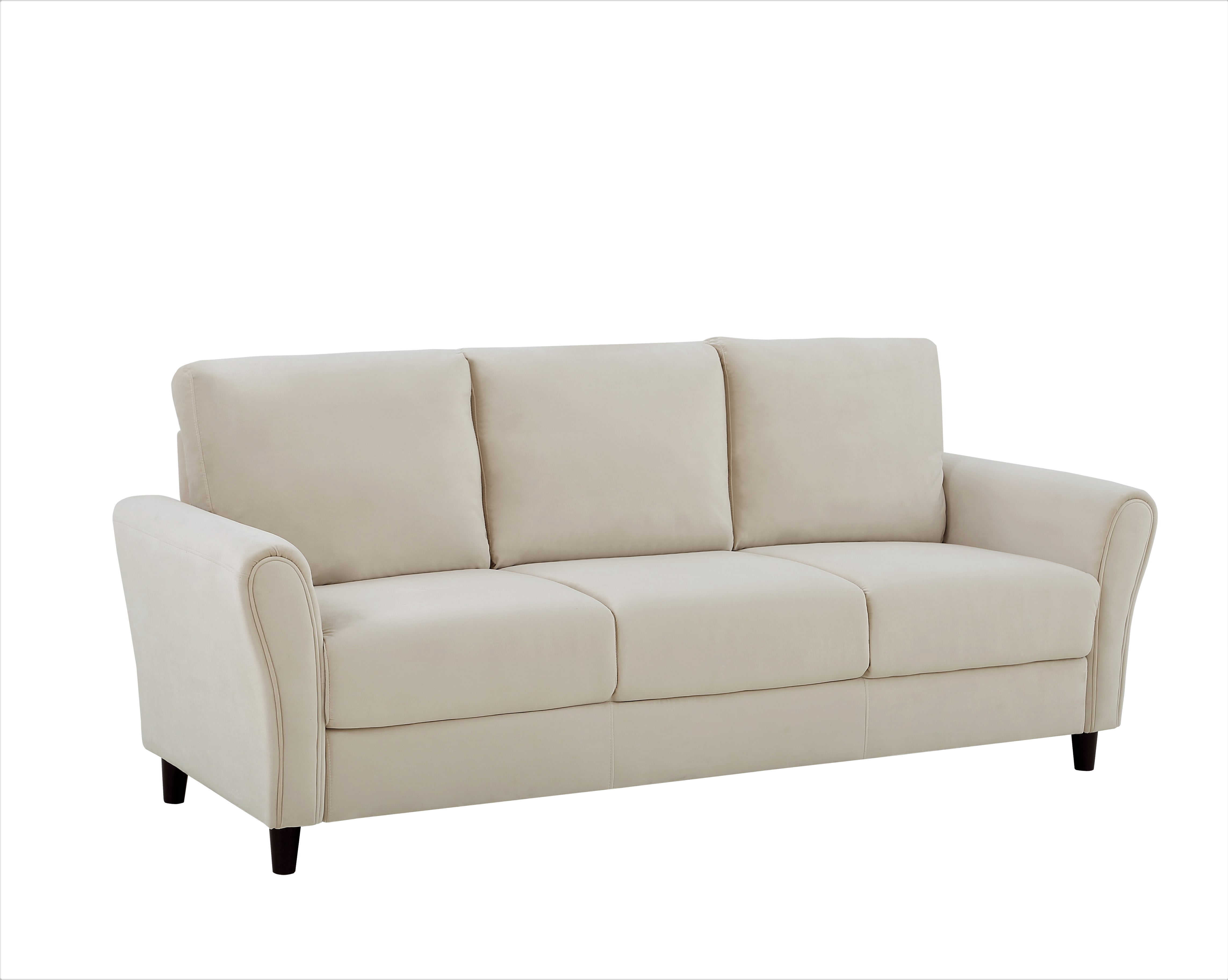 Uspridefurniture Corel 80.31" Flared Arm Ivory Velvet Sofa