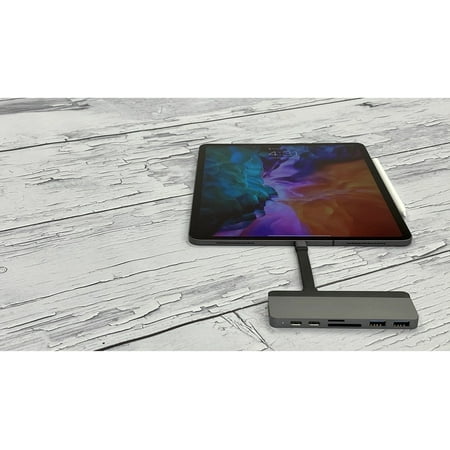 Hyper - DUO 7-Port USB-C Hub - USB-C Docking Station for Apple MacBook Pro and Air - Silver