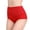 Red, variant on 5 Pack Women High Waist Tummy Control Cotton Briefs Jacquard Full Coverage Belly Panties Menstrual Period Briefs