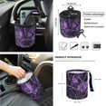 thumbnail image 4 of Jeiento Camo Hunting 12 PCS Car Accessories Front Car Seat Covers Set Steering Wheel Seat Belt Covers Armrest Pad Purple Trash Bin Sunglass Pocket Rear View Mirror Cover Cup Coasters Key Chain, 4 of 9