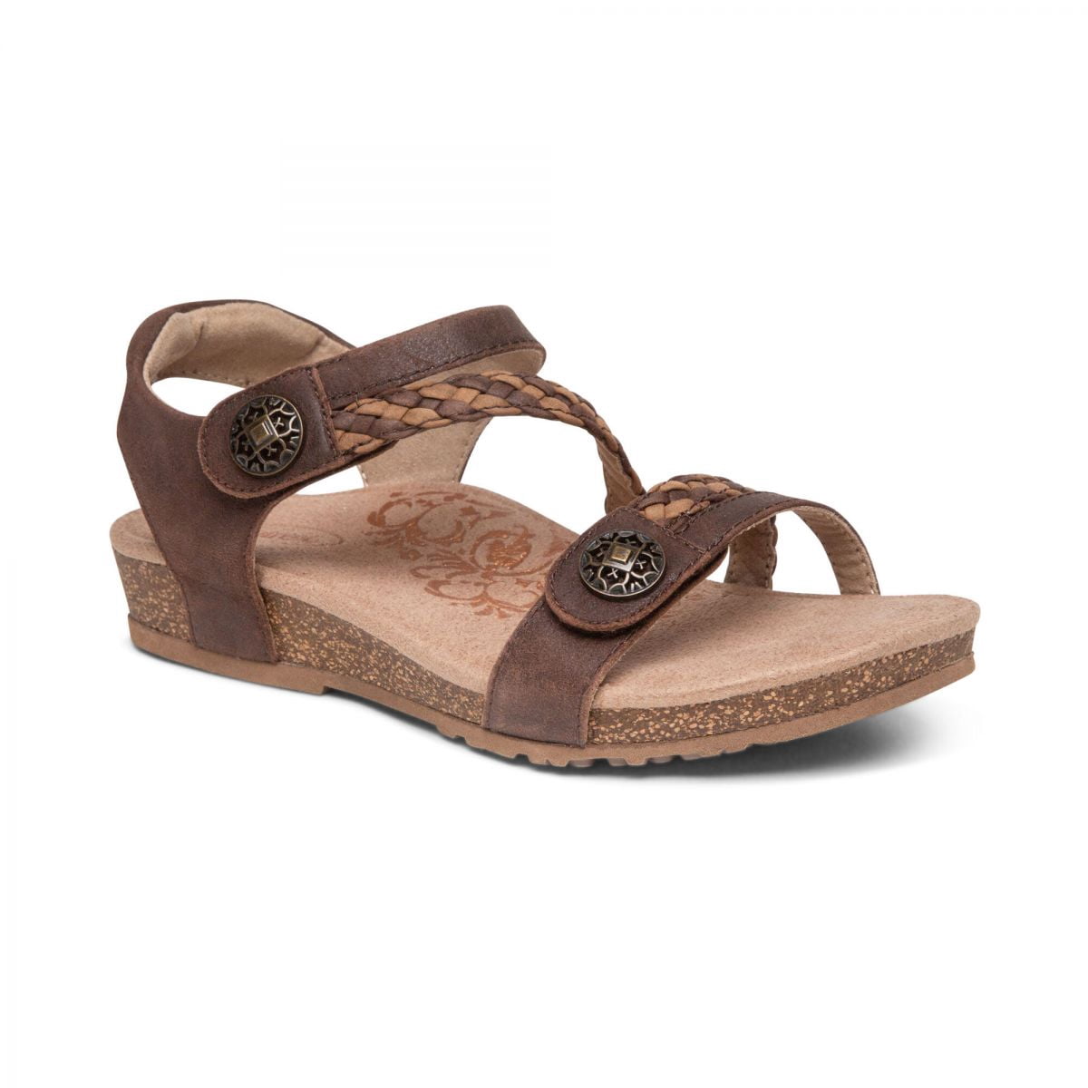 Aetrex Women's Jillian Walnut Braided Quarter Strap sandal - SC441W -  Walmart.com