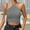 Grey, variant on SNKSDGM Female Lace Tank Tops for Women Green Women's Tank Tops Xs Womens Basic Minimalist Sexy Hanging Neck with Navel Strap Knitted Top Vest Strap S