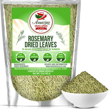 Dried Rosemary Leaves, 3 oz. Premium All Natural Herbs and Spices for Meat, Fish, Oils, Dips, Tea. Farm Fresh