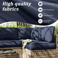 thumbnail image 4 of Pakunoda 14 Pieces Outdoor Replacement Cushions, 5” High-Density Foam Sectional Cushions Couch, 6 Seat Patio Conversation Sets for Rattan Wicker, Liner&Cover, Navy Blue, 4 of 7