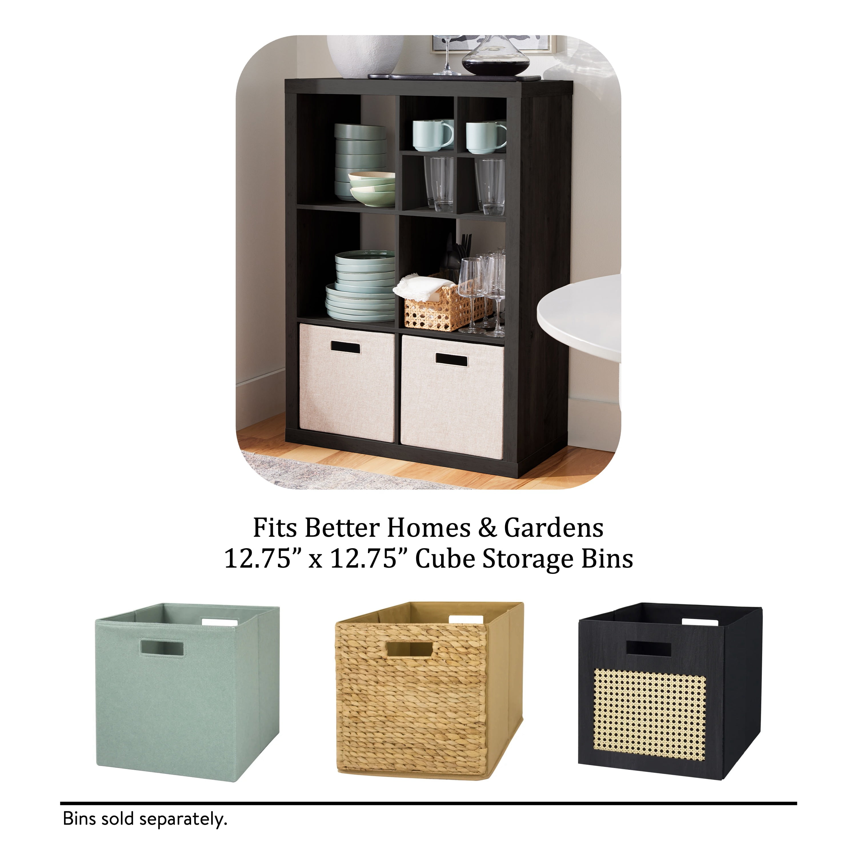 Better Homes & Gardens 6 Cube Storage Organizer, Charcoal
