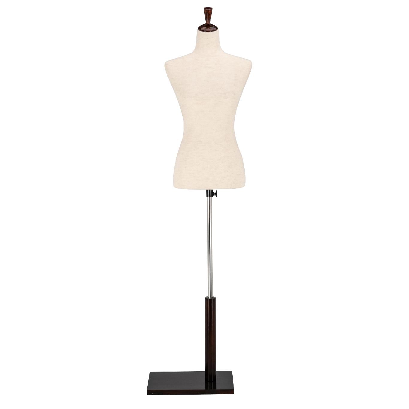 Mefeir White Female Mannequin Torso Dress Form Clothing Display Forms Half Women Body with Tripod Wooden Base Stand Lady Adjust Height Model for Room Decor,Store Window,Trade Shows 