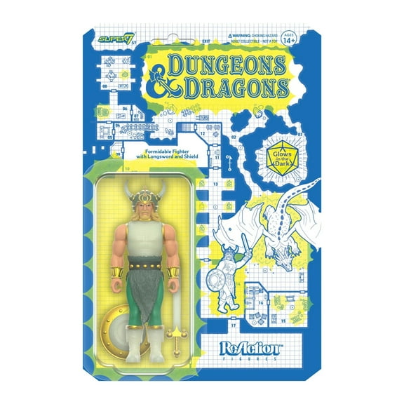Super7 Dungeons and Dragons Formidable Fighter Glow Figure 3.75 Inch