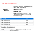 thumbnail image 2 of Headlight Assembly - Compatible with 2004 - 2005 Honda Civic, 2 of 2