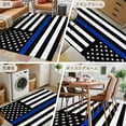 thumbnail image 6 of 3x5Ft Area Rugs Blue American Flag Non-Skid Rubber Backing Large Rectangle Rugs - Living Room Bedroom Home Office, Black White Striped US Flag Stars Indoor Floor Mat Carpets Washable Rug, 6 of 9