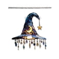 thumbnail image 2 of Stained Glass Wizard Hat Suncatcher, Handmade Witch Hat Window Hanging Ornament with Moon and Star, Magical Home Decor Gift, 2 of 9