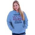 thumbnail image 3 of Wife Husband Loves Fishing Cute Girly Hoodie Sweatshirt Women Brisco Brands L, 3 of 5