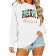 thumbnail image 5 of Merry Christmas Sweatshirt for Women Plaid Holiday Long Sleeve Xmas Tree Print Pullover Lightweight Shirt, 5 of 7
