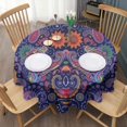 thumbnail image 3 of Round Waterproof Tablecloth 60×60 Inch, Gypsy Bohemian Style Art Pattern Reusable Indoor/Outdoor Durable Table Cover for Party Kitchen Dinner Room Decor, 3 of 6