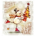 thumbnail image 3 of Christmas King Size Duvet Cover Set, Skating Happy Snowman with Christmas Tree Cheerful Hand Drawn Ornate Snowflakes, Decorative 3 Piece Bedding Set with 2 Pillow Shams, Multicolor, by Ambesonne, 3 of 3