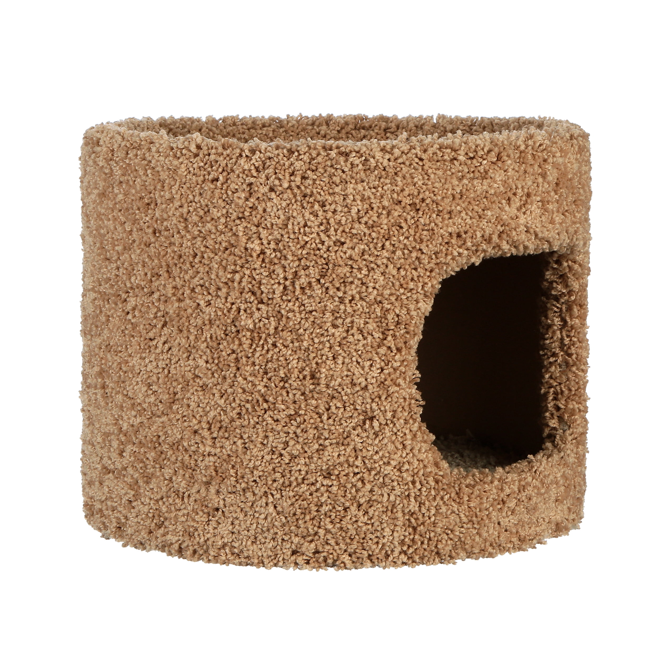 Classy Kitty Carpeted 1-Level 10.5" Cat Tree with Scratching Post, Beige
