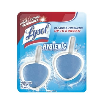 Lysol Automatic In-The- Toilet Cleaner, Cleans and Freshens Toilet , Atlantic Fresh Scent, 2ct