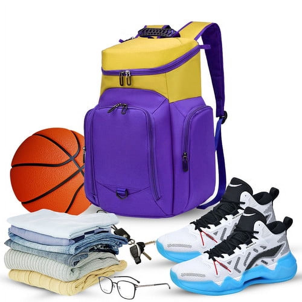 Sports Bag for Basketball, Soccer & More Basketball Backpack with Ball Holder & Shoes Compartment