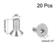 thumbnail image 2 of Unique Bargains M5x12mm Flat Head Machine Screws Inner Hex Screw 304 Stainless Steel Fasteners Bolts 20 Pcs, 2 of 3