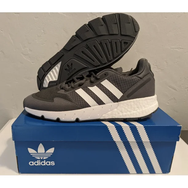Ad-id-as ZX 1K Boost Grey White H01911 Men's Running Shoes Size 8.5
