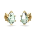 thumbnail image 3 of SuperJeweler 1 1/2 Carat Pear Shape Green Amethyst Stud Earrings In 14K Yellow Gold Over Sterling Silver For Women, 3 of 6