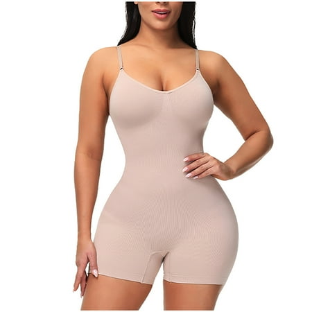 

Bodysuit Shapewear for Women Tummy Control Full Bust Body Shaper Butt Lifter Spaghetti Strap Jumpsuit Thigh Slimmer