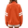 thumbnail image 4 of Women Varsity Sweatshirt Long Sleeve Casual Oversized Pullover Striped Sleeve Loose Fit Athletic Top, 4 of 4