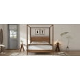 thumbnail image 6 of Euroco Wood Full Size Canopy Bed, Platform Bed with Four Posters, Walnut, 6 of 13