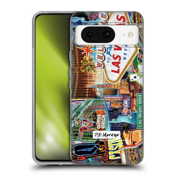 Head Case Designs Officially Licensed P.D. Moreno Cities Las Vegas 1 Soft Gel Case Compatible with Google Pixel 8