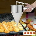 thumbnail image 1 of OROMYO Pancake Batter Dispenser Funnel Cake Dispenser with Stand Stainless Steel Batter Dispenser Multi-Caliber Baking Tool Multi-Purpose Cake Decorating Tool for Kitchen Baking Pancake, 1 of 11