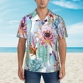 thumbnail image 4 of Haiem Cactus Printed Hawaiian Shirt for Men - Men’s Casual Beach Summer Shirts - Stretch Fabric with Modern Fit-3X-Large, 4 of 9