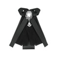 thumbnail image 1 of INSPIRE CHIC Broche de lazo para mujer con strass y perlas, accesorios de corbata de lazo, negro puro, talla única, 1 of 4
