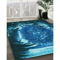 thumbnail image 2 of Ahgly Company Indoor Square Patterned Deep Sky Blue Area Rugs, 3' Square, 2 of 6