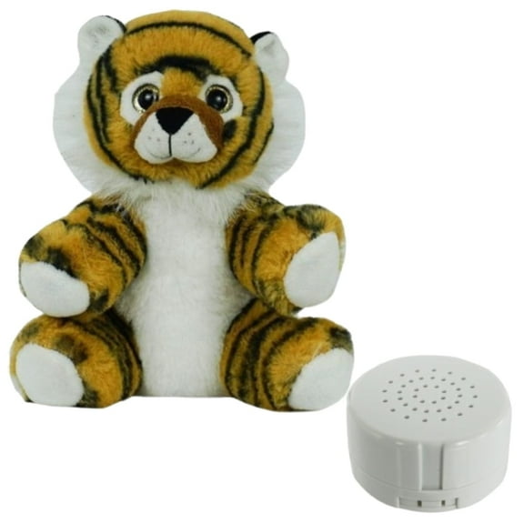 Tiger 8 inch Stuffed Toy with Recorder – Interactive Plush Tiger for Kids and Learning