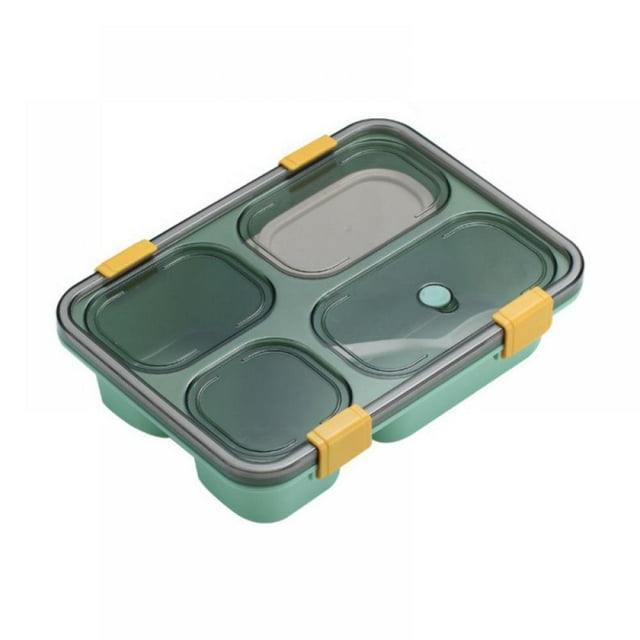 OUSITAID Lunch Box Bento Box Eco-Friendly Bento Lunch Box Meal Prep Containers for Children and Adult (Four Grid + Soup Bowl)