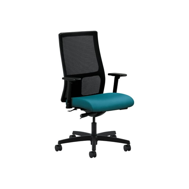 HON Ignition Série Chaise de Travail à Dossier Mi-Haut - Chaise d'Ordinateur en Maille pour Bureau, Noire (HIWM2)