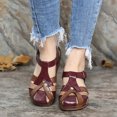 thumbnail image 2 of Samickarr Summer Sandals For Women Indoor And Outdoor Wide Summer Plus Size Orthopedic Sandals Retro Round Toe Color Matching Women's Casual Wedge Sandals, 2 of 7