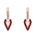 thumbnail image 2 of AFFY Personalized Engrave Round Simulated Garnet Fashion Hoop Earrings 14k Rose Gold Over Sterling Silver For Women, 2 of 2