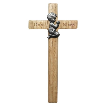 Geruite Baby Cross Ornament Wooden Personalized Praying Boy Praying Girl Baby Wall...