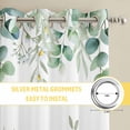 thumbnail image 6 of Green Eucalyptus Leaves Kitchen Curtains Window Panels, Summer Botanical Watercolor Daisy Insulated Window Treatment Curtain, Grommet Curtains for Bedroom/Living Room/Bathroom, 2 Piece 52"Wx63"L, 6 of 8
