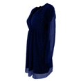 thumbnail image 5 of Lopecy-Sta Womens Dresses V Neck Faux Wrap Elastic Waist A Line Mini Dress Long Sleeve Chiffon Overlay Fit for Wedding Guest Dinner Date Semi formal Events, 5 of 6