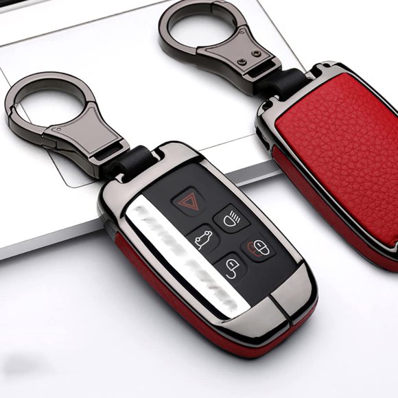 ontto Key Fob Cover Case with Keychain Fit for Range Rover Sport Fit for Jaguar Red