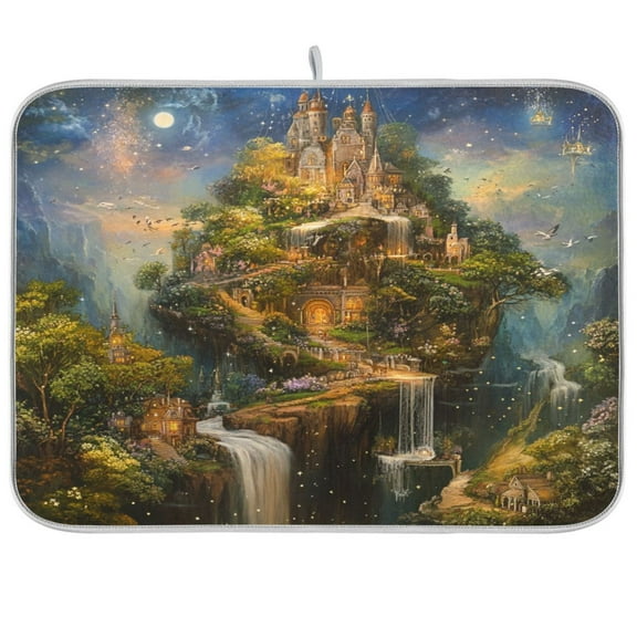 Kitchen Drying Mat 16x18In Drying Dish Mat Dish Drying Mats Kitchen Countertop Multi-Function Drain Drying Mat Kitchen Table Magic Castle