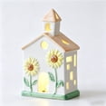thumbnail image 6 of Dpityserensio Light Up Ceramic Christmas House,Mini LED Glowing Village Figurine for Mantel Shelf Desk, Battery Powered Xmas Decor, 6 of 7