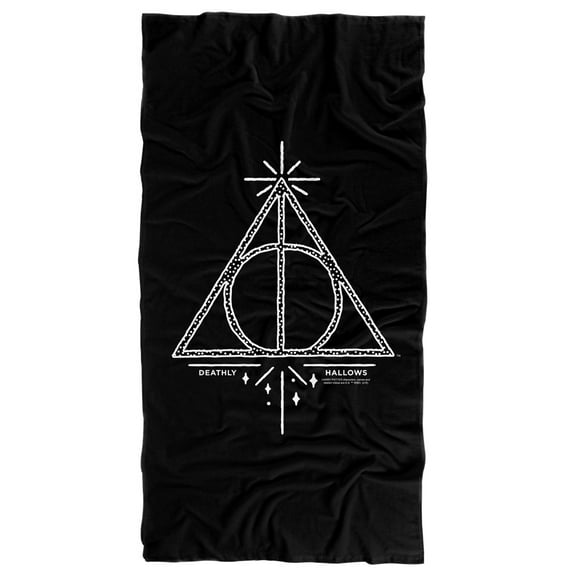 Harry Potter Deathly Hallows Line Art Officially Licensed Beach Towel 30' X 60'