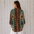 thumbnail image 2 of Nyfairy Women Floral Print Button Down Blouse, Long Sleeve Dressy Casual V Neck Loose Fit Shirts, 2 of 5