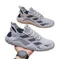 thumbnail image 3 of Willtoo Men's Breathable Knit Sneakers Lightweight Lace Up Non Slip Bumpy Sole Comfortable Casual Athletic Shoes for Training Walking Outdoor Activities, 3 of 4